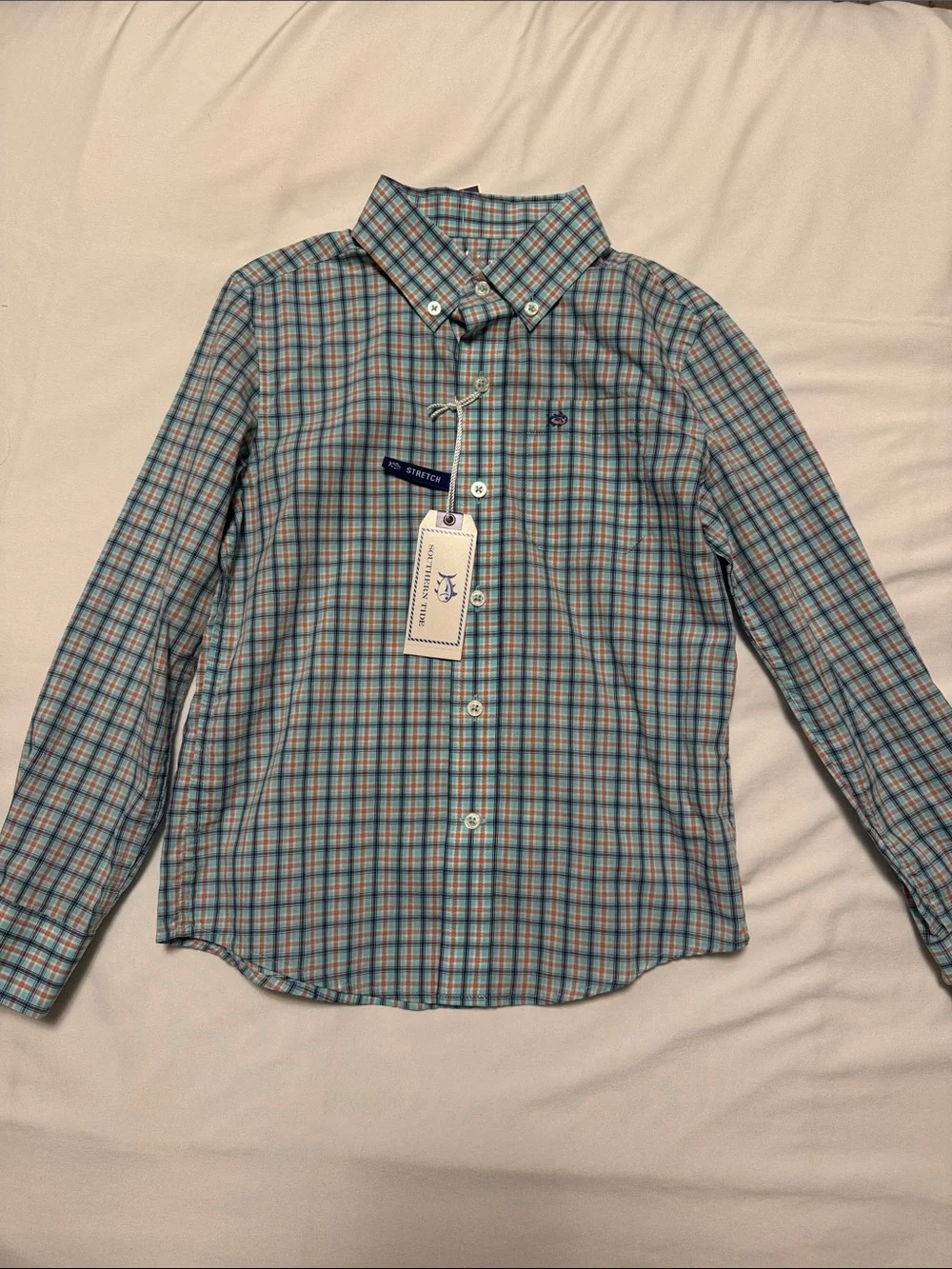 Southern Tide Boys Plaid Button-Down Shirt - Blue & Green